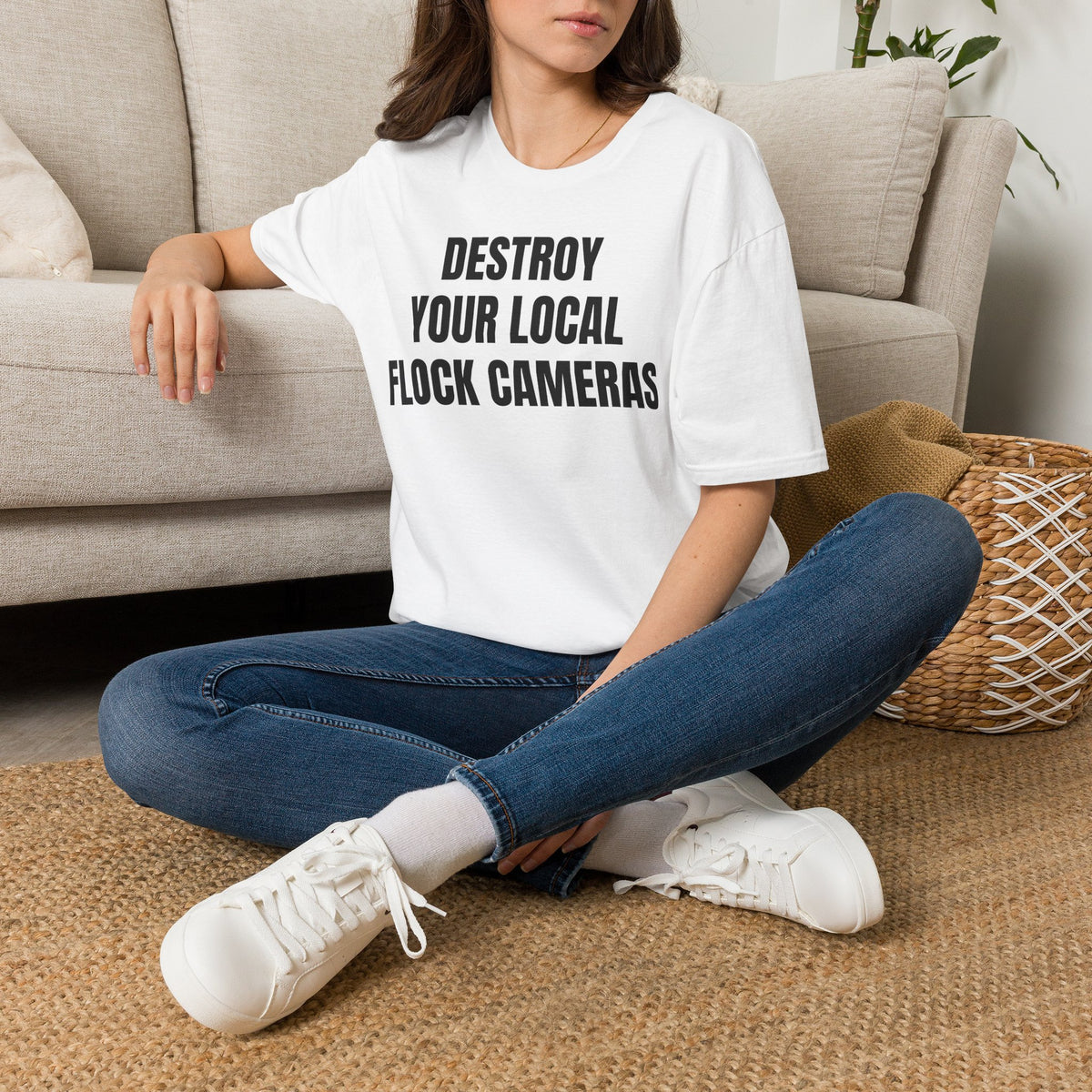 Graphic Tee — "Destroy Your Local Flock Cameras" Statement Shirt